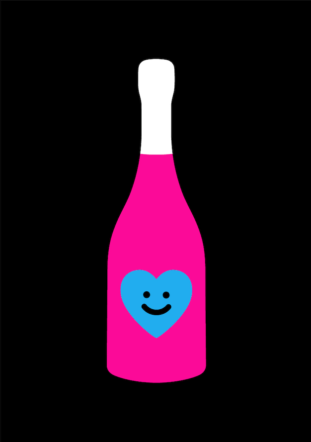 CHAMPAGNE SMILE Black + Pink + Blue