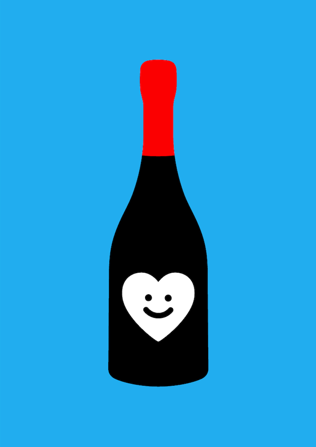 CHAMPAGNE SMILE Blue + Black + Red