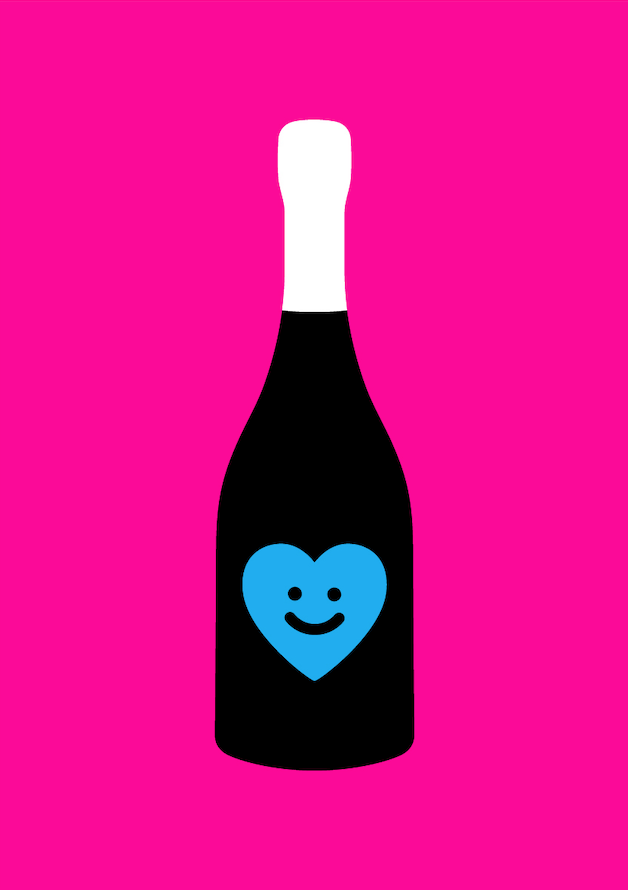 CHAMPAGNE SMILE Pink + Black + Blue