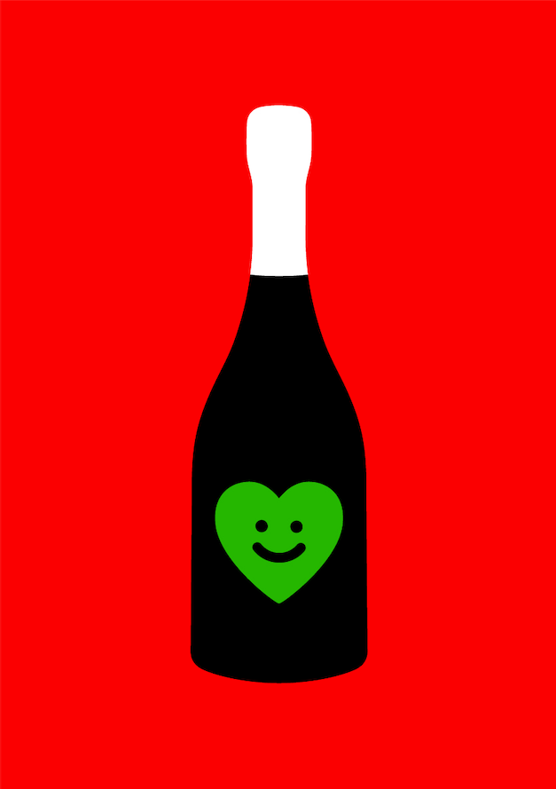 CHAMPAGNE SMILE Red + Black + Green