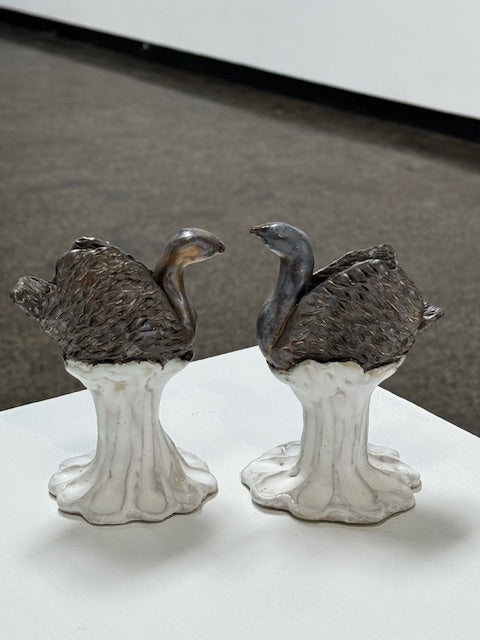 Naru Kubota - Two Swans Candle Holders