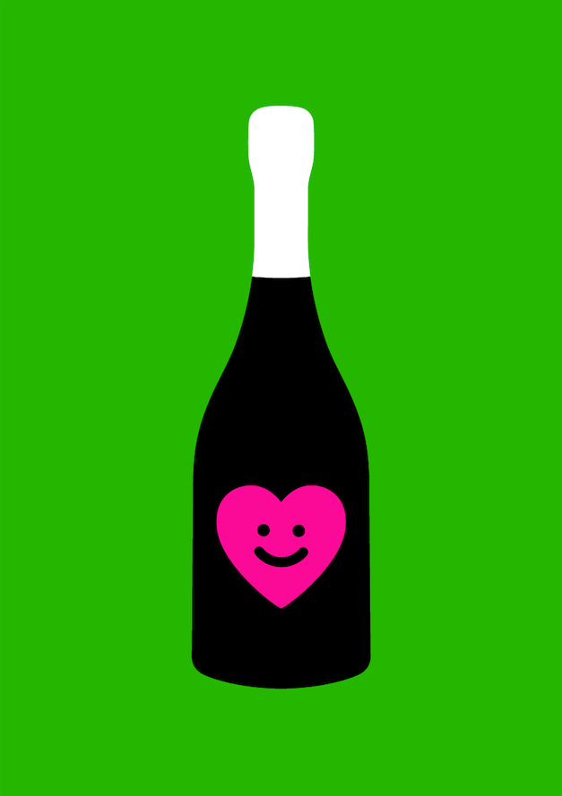 CHAMPAGNE SMILE Green + Black + Pink