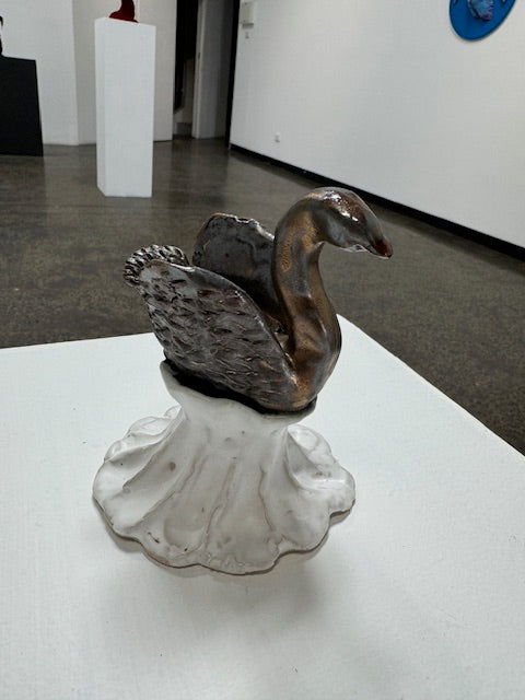 Naru Kubota - Bronze Swan (Candle Holder - Small)