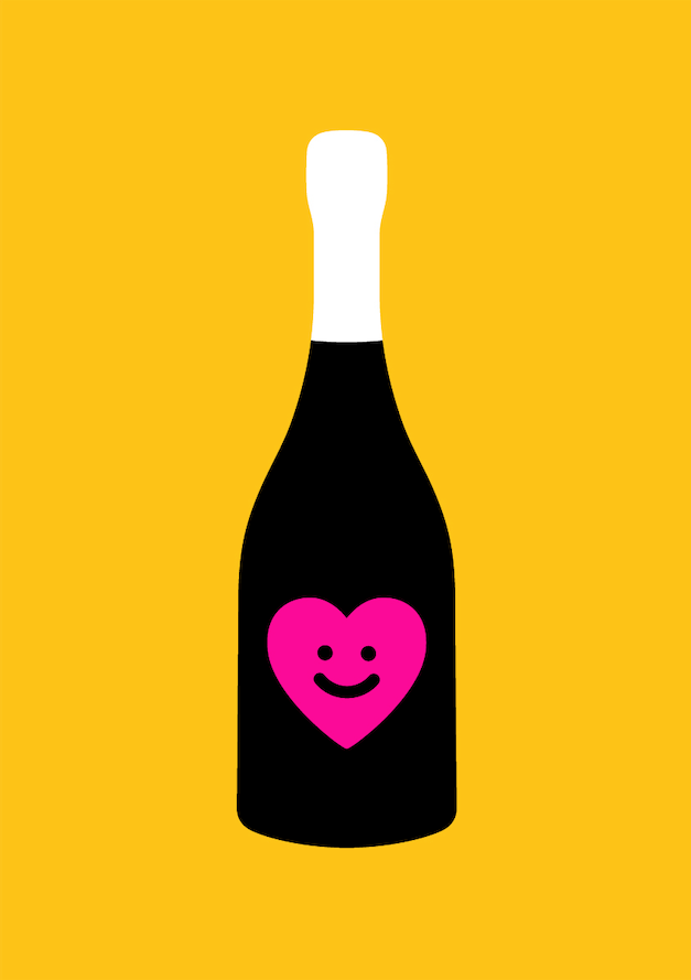 CHAMPAGNE SMILE Yellow + Black + Pink